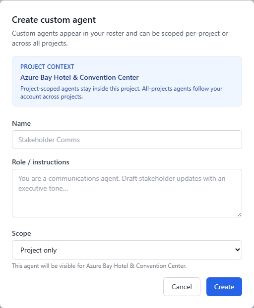 Creating a custom agent