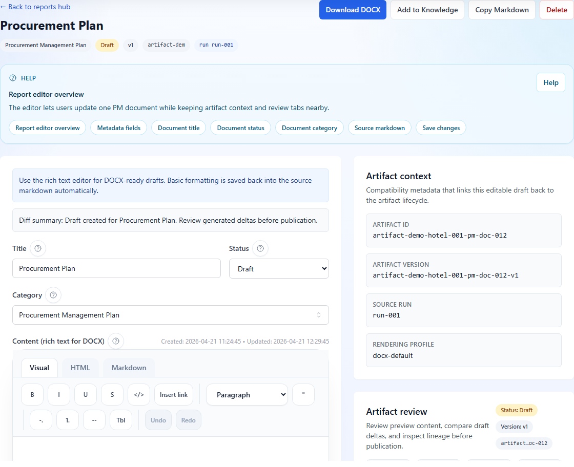 PM Doc Editor and Document Review