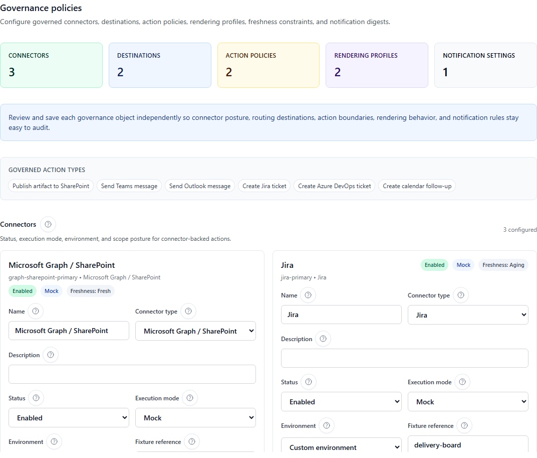 Project governance policies
