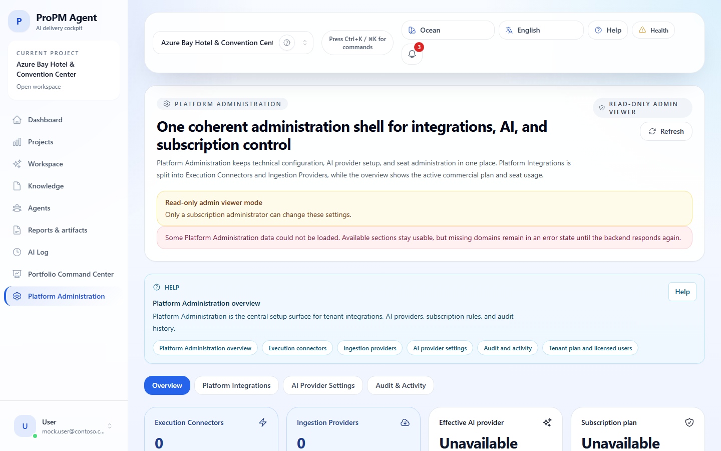 Platform administration