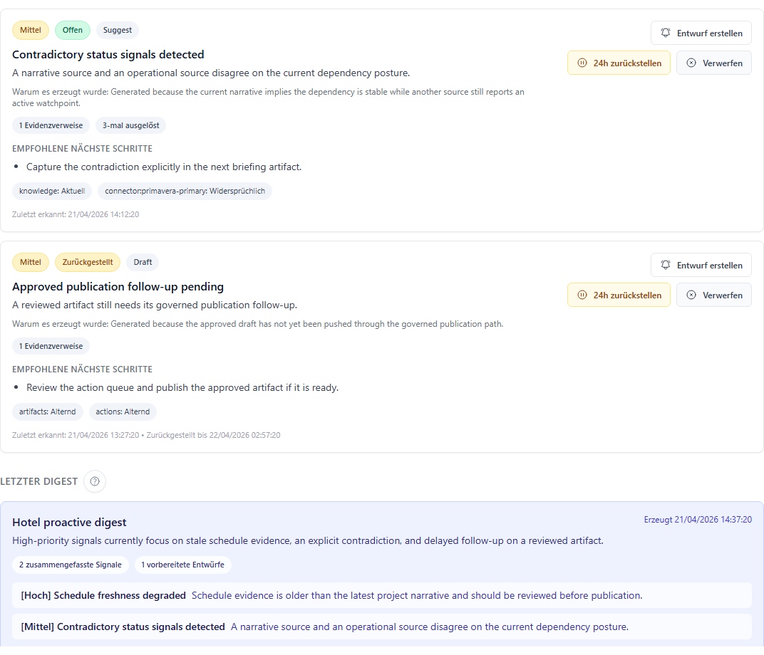 Projekt-Signale und Benachrichtigungsentwürfe