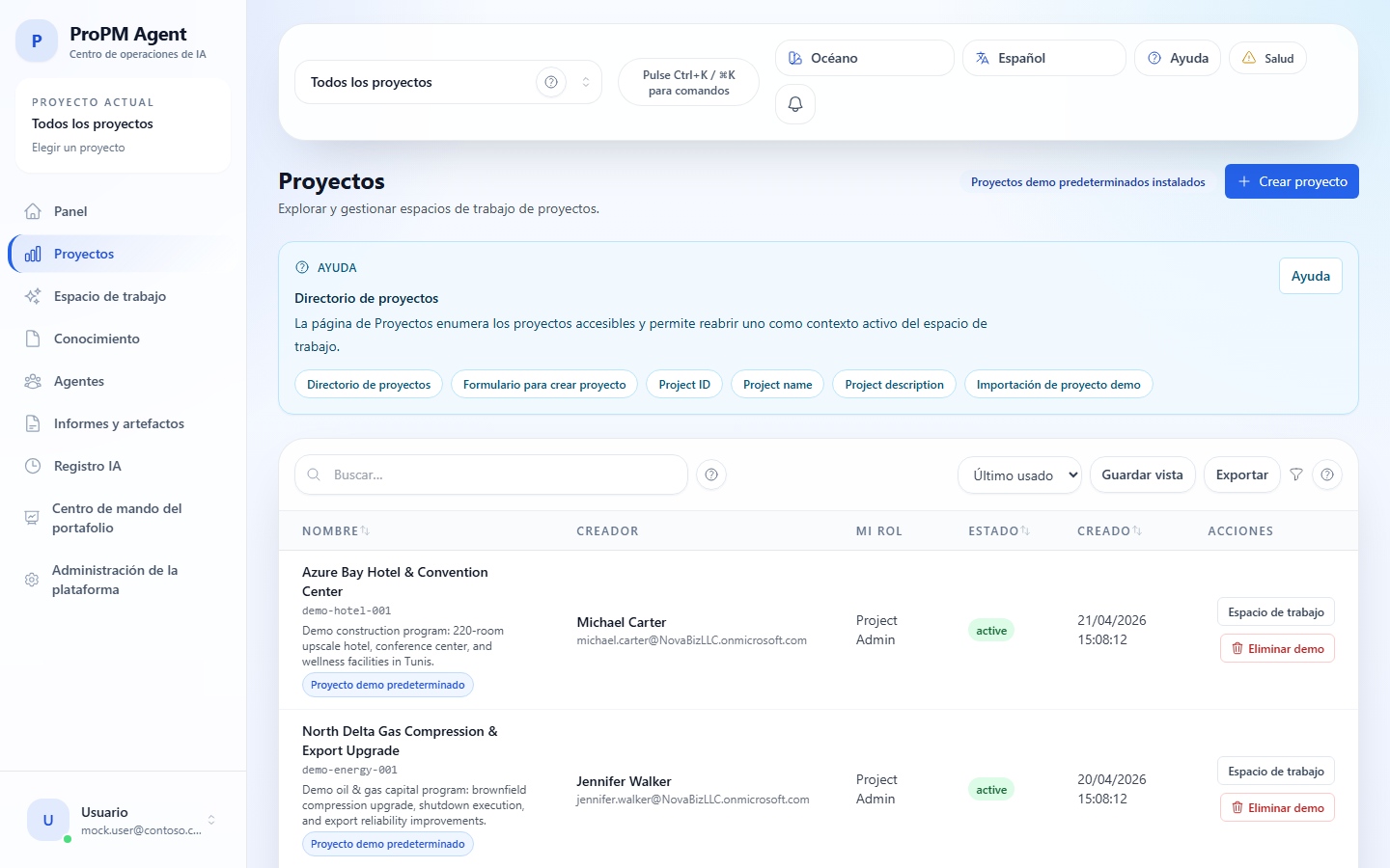 Directorio de proyectos