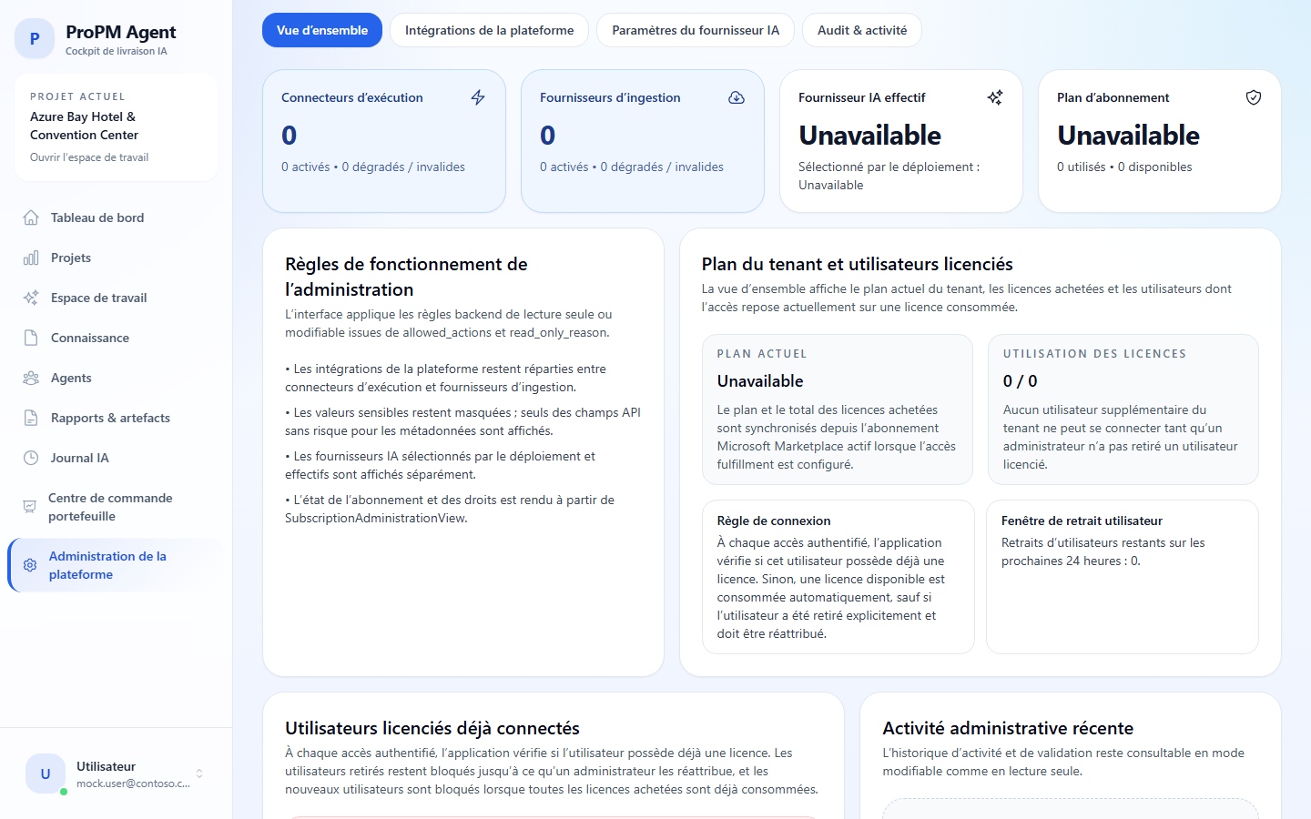 Administration de la plateforme